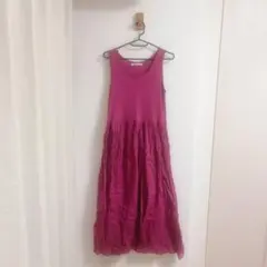 KBF ノースリーブ ロングワンピース リゾート 沖縄旅行 体型カバー 秋服