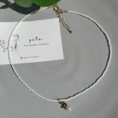 限定1点 猫 ビーズネックレス ビーズアクセサリー ハンドメイド 韓国