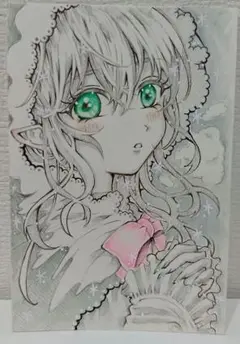 手描きオリジナルイラストアナログ「雪国のエルフ」