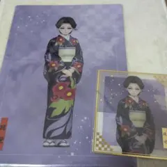 鬼滅の刃アニプレックスくじ　珠世＆愈史郎　クリアファイル・クリア色紙