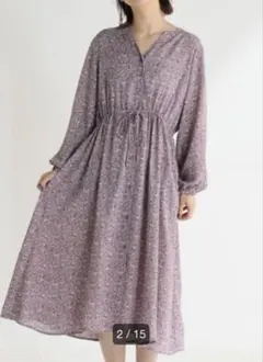 【GLACIER】マオカラーワンピース(ライトパープル)