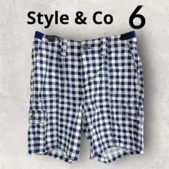 style & co 【6】ギンガムチェック柄 ハーフパンツ