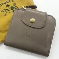 極美品　イルビゾンテ　折り財布　ロゴ刻印　レザー　トルトラ　イタリア