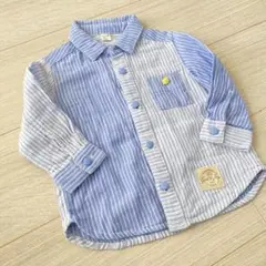 アプレレクール/80/ストライプコットンシャツ