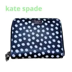 ジャンク品】kate spade NEW YORK 二つ折り財布 ドット柄 - メルカリ