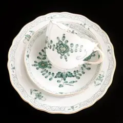 マイセン 金彩 インドの華 グリーン色 コーヒートリオ ③ ※セール品