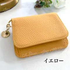 新品 財布 レディース 二つ折り財布 本革 ミニ財布 可愛い イエロー