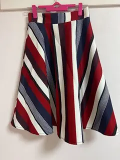 ストライプ フレアスカート