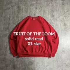 FRUIT OF THE LOOM無地ソリッドスウェット短丈レッドXLサイズ