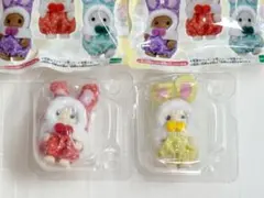 シルバニアファミリー くじ 赤ちゃんカラフルウサギコスチューム 赤 黄色