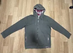 DIESEL パーカー TALONジップ カーキ フード裏チェック ジップ 古着