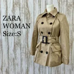 ザラウーマン❤️トレンチコート　ショート　シック　アウター　春秋　ベージュ　S