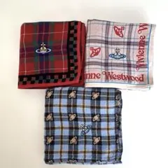 Vivienne Westwood 손수건 3장 세트 체크 무늬