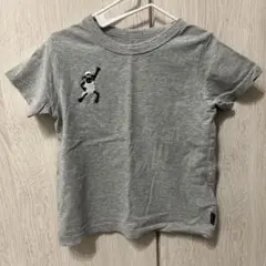 グレー Tシャツ 110サイズ アニメキャラクター刺繍