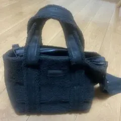 HUNTER ブラック ハンドバッグ フリース