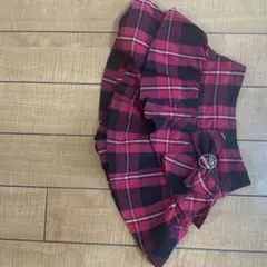 メゾピアノ　赤と黒のチェック柄フリルキュロット