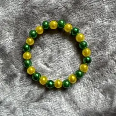 緑と黄色のビーズブレスレット