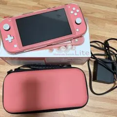 Switch Lite コーラル ピンク ケース付き