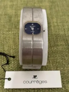courrèges クレージュ バングル時計　シルバー／ネイビー中古