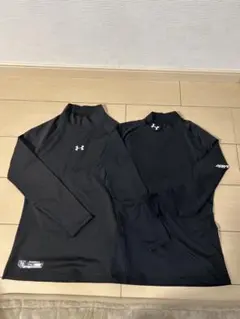 ブラック アンダーシャツ YXL　長袖　野球　アンダーアーマー
