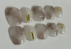 ニュアンスネイル グレージュ きれいめネイル ベリーショート