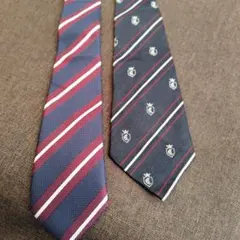 ネイビー ストライプ ネクタイ 幅約6cm　キッズ　フォーマル　2点