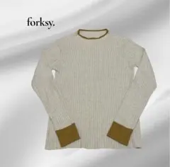 【forksy.】配色リブボトルネックプルオーバーのサムネイル