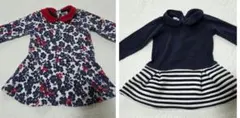 PETIT BATEAU プチバトー 花柄ワンピース&ボーダーワンピース 74