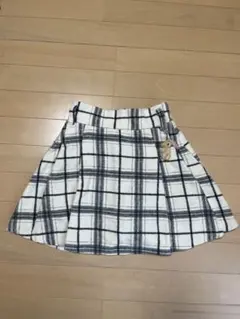 スカート 150 チェック柄　ショートパンツ　アイボリー