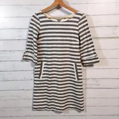 ワンピース　ボーダー　七分袖　五分袖　Mサイズ　レディース　913