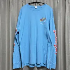 【US古着】Bahama Bob's オウム 両面・袖プリント ロンT XL 青