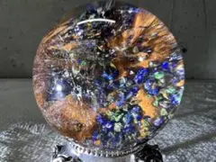 1980 ガーデンクォーツ・アズライト&マラカイトinスフィア★台座付き