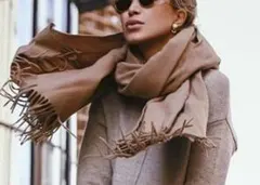 パシュミナ100 大判ストール　カシミア　スカーフ