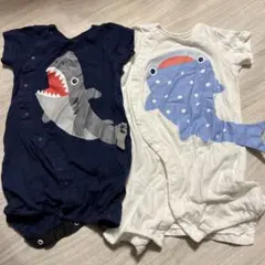 サメとクジラのロンパース 50-60cm