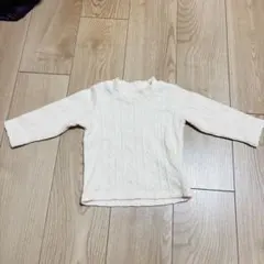 petit main 長袖ニット 80 ホワイト