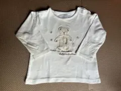 BeBe クマ刺繍付き長袖カットソー 80cm