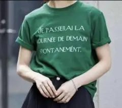[a717] SLOBE IENAロゴプリント 半袖Tシャツ グリーンのサムネイル