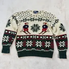 超希少 90s ポロラルフローレン ポロベア スキー　ニット　HAND KNIT