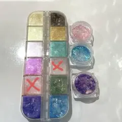 中古品　ラメ グリッター パレット ＆ 単色ホログラム 3種 セット ネイルのサムネイル