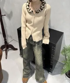 sedacle girl レオパードフェイクファーリブニットのサムネイル