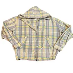 ジップパーカー　チェック　イエロー　シティ　モード