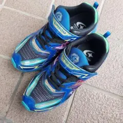 SUPERSTAR キッズスニーカー 青 24センチ EE 幅広