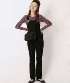 U by スピックアンドスパン スリムデニムサロペット 34