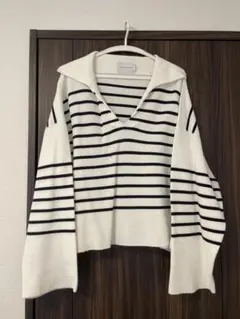 ［専用販売］ADAM ET ROPÉ ストライプ Vネックセーター