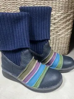 Estacion エスタシオン ソックス ニット ブーツ Lネイビー