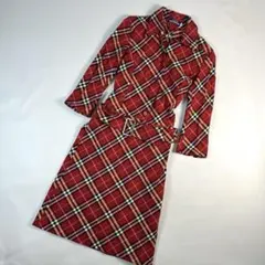 美品　バーバリー　ブルーレーベル　ノバチェック　シャツワンピース　七分袖