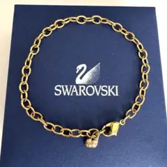 53 スワロフスキー SWAROVSKI ネックレス レクタングル ゴールド 