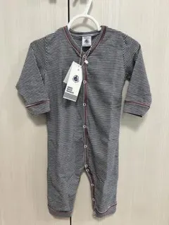 【新品タグ付き】プチバトー ストライプ 長袖ロンパース 12m/74cm