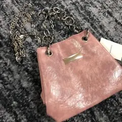 ピンク ショルダーミニバッグ 合成皮革