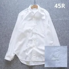 45R　オーバーサイズ　コットンシャツ　R刺繡　ゆったり　日本製